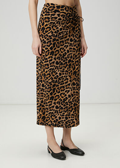 Beymen Club Midi Skirt With Brown Binding Detail - 3