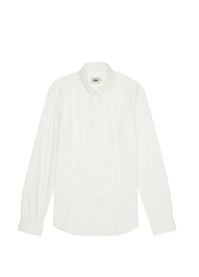 Beymen Club Slim Fit Beyaz Logo Nakışlı Klasik Gömlek - 7