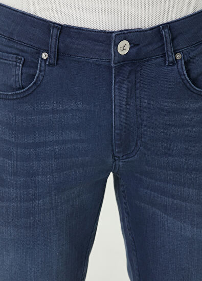 Beymen Club Slim Fit Gray Blue Medium Knit Jeans Pants - 4