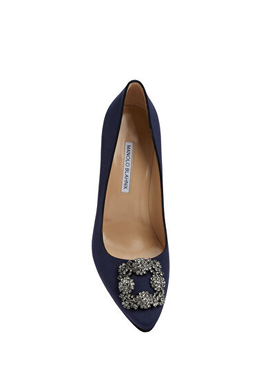 Manolo Blahnik Hangisi Lacivert Topuklu Ayakkabı - 4