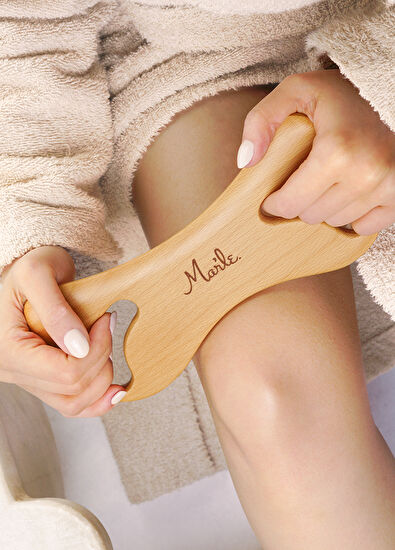 Mar'le Anti-Cellulite Massage Oil 200 ml + Natural Horsehair Brush and Wooden Massager 3-Piece Care Set - 4