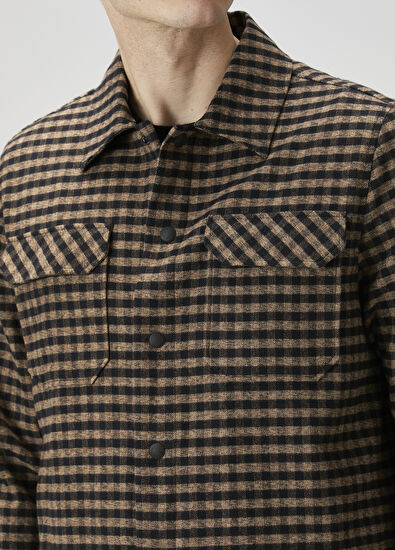 Beymen Club Black Brown Gingham Patterned Overshirt - 5