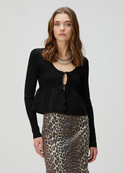 Ganni Siyah Ribli Hırka - 3