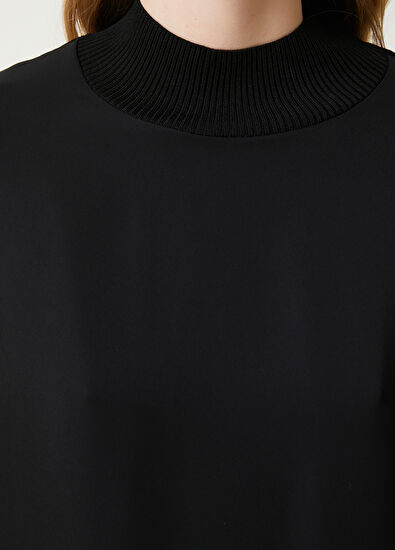 Beymen Club Black Satin Inserted Sweater - 5