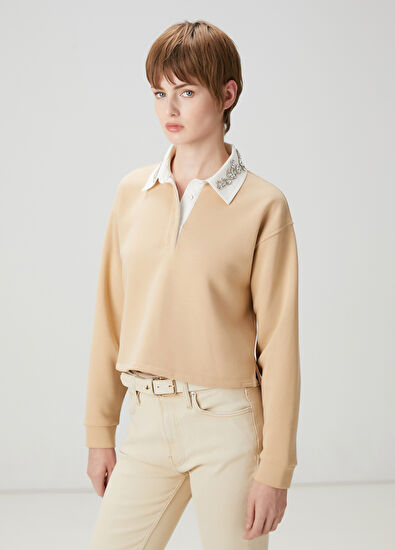 Beymen Club Bej Taş Detaylı Sweatshirt - 3