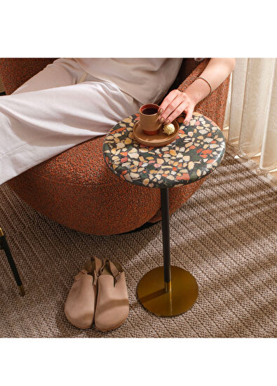 Sürton Çekirdek Gece Terrazzo Yan Sehpa - 5