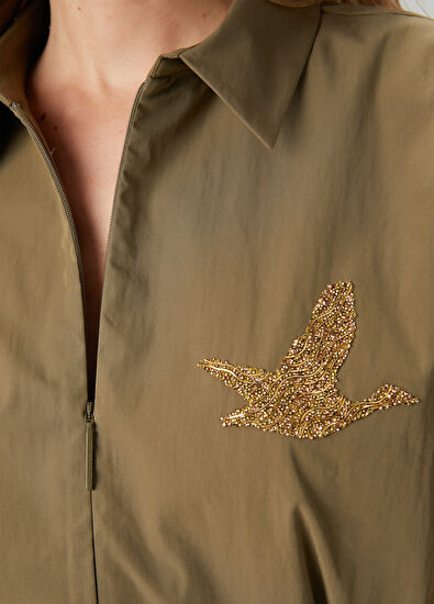 Beymen Club Khaki Belted Mini Dress - 6