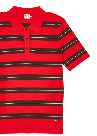 Beymen Club Kırmızı Çizgili Polo Yak Triko - 7