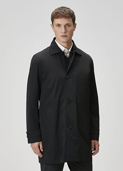 Siyah İç Yelek Detaylı Pardösü - Görsel 6