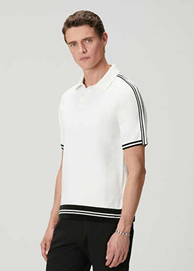 Beymen Club White Terry Texture Detail Short Sleeve Sweater - 3