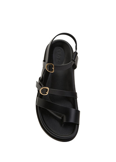 Beymen Club Black Amorphous Buckles Women's Leather Sandals - 4