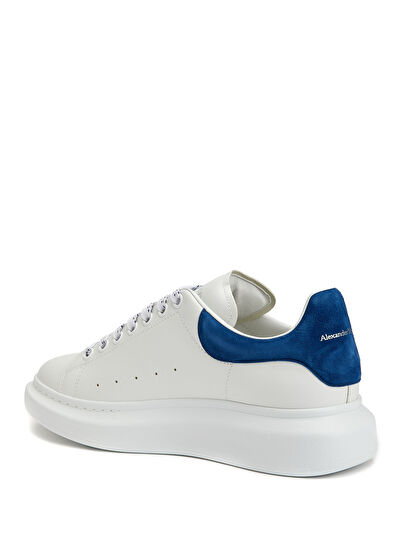 Alexander McQueen Oversized White Blue Men's Leather Sneakers - 3