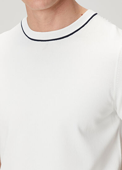 Beymen Club Off-White Goose Jacquard Short-Sleeved Sweater - 5