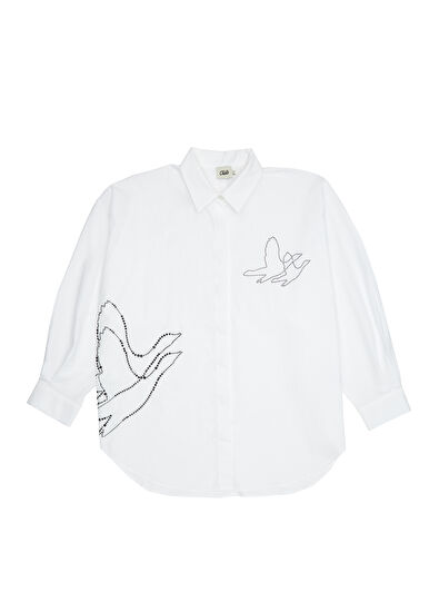 Beymen Club Kırık Beyaz Taşlı Logolu Gömlek - 7