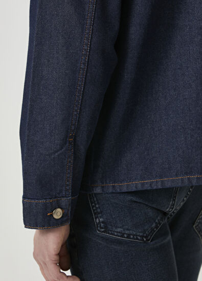 Beymen Club Indigo Contrast Stitched Oversized Denim Jacket - 7