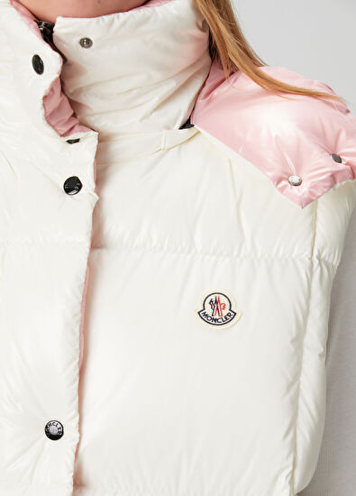 Moncler Luzule Beyaz Kapüşonlu Yelek - 5