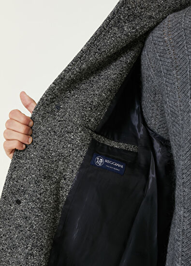 Solid Homme Gri Zikzak Dokulu Yün Kazak - 7