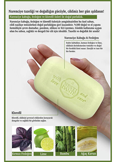 Nesti Dante Philosophia Breeze Cilt Tonu Eşitleyici Narenciye Kabuğu& Fesleğen & Klorofil Katı Sabun 250 gr - 3