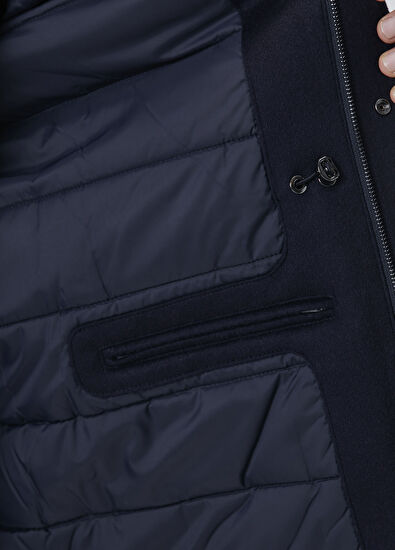 Beymen Collection Navy Cashmere Blend Wool Coat - 6