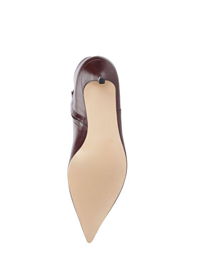 Beymen Club Burgundy Kitten Heel Women's Leather Boots - 5