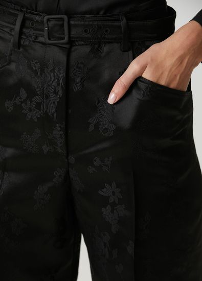Gabriela Hearst Norman Siyah Jakarlı İpek Pantolon - 5