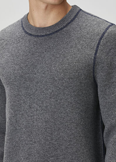 Beymen Club Lacivert Gri Çift Taraflı Kazak - 6