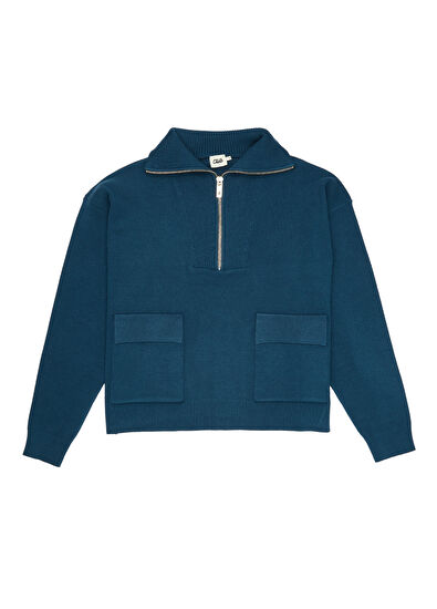 Beymen Club Petrol Fermuarlı Kazak - 7