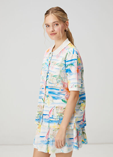 Beymen Club Hawaii Desenli Polo T-shirt - 5