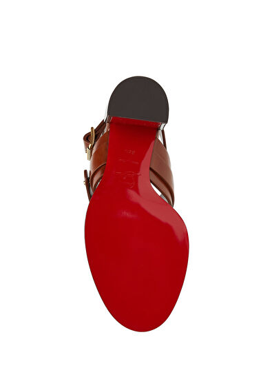 Her In Roma Kahverengi Kadın Deri Sandalet - Görsel 6