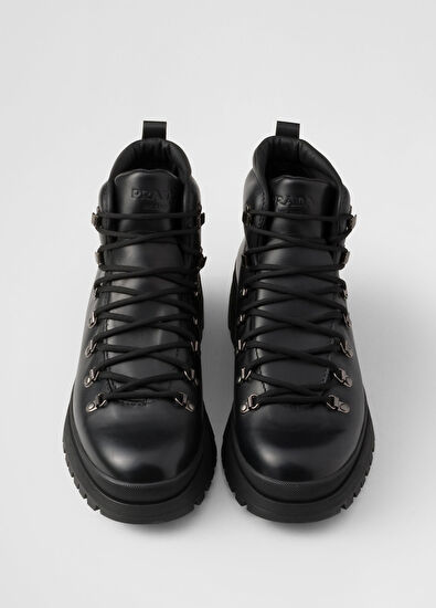 Prada Brixxen Black Leather Men's Boots - 3