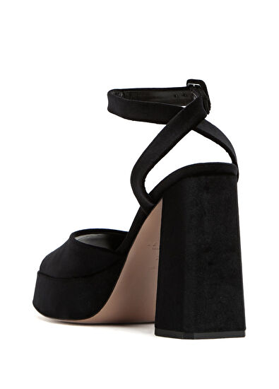 Beymen Collection Siyah Kadın Kadife Sandalet - 3