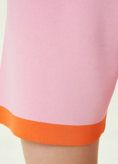 Beymen Club Pink Orange High Waist Knit Shorts - 5