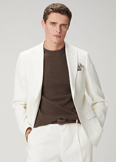 Beymen Club Herringbone Textured Linen Blend Suit - 6