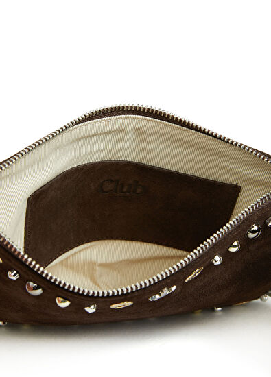 Kahverengi Troklu Kadın Süet El Portföyü - Görsel 6