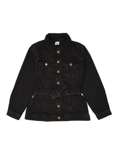 Beymen Club Siyah Beli Kuşaklı Uzun Trucker Jean Ceket - 5