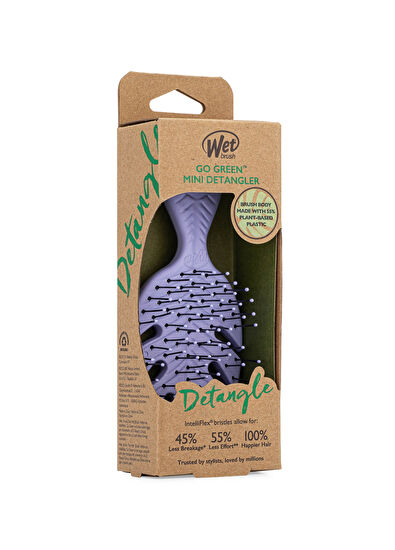 Wet Brush Go Green Mini Detangler Lila Dolaşık Açıcı Saç Fırçası  - 6
