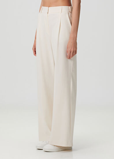 Beymen Club Ekru Geniş Paça Pantolon - 3