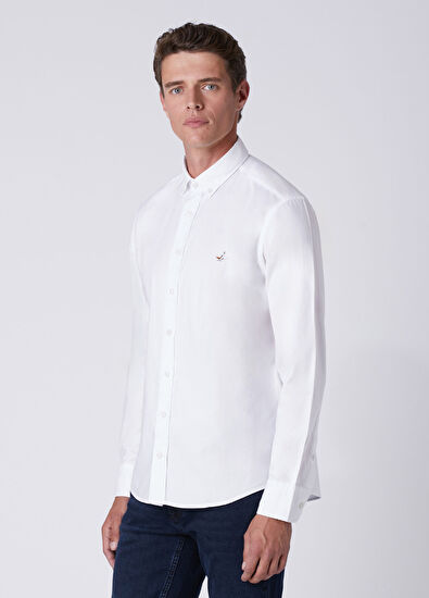Beymen Club Comfort Fit White Oxford Shirt - 4
