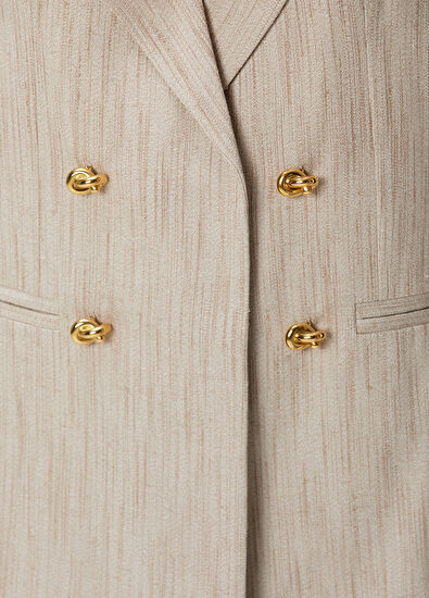 Bottega Veneta Beige Double-Breasted Jacket - 5