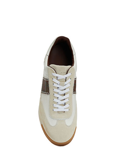 Etro Cream Men's Leather Sneakers - 4