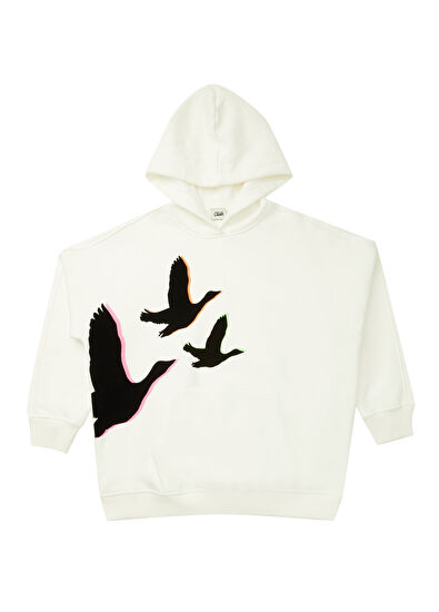 Beymen Club Beyaz Kapüşonlu Logo Baskılı Sweatshirt - 7