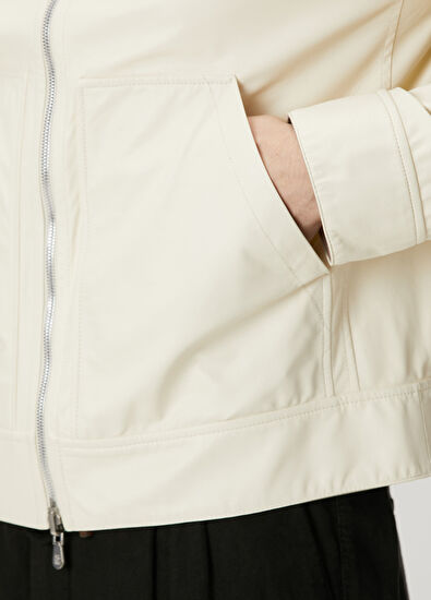 Brunello Cucinelli Beyaz Çift Taraflı Deri Mont - 7