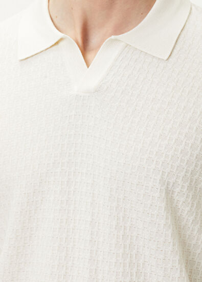 Boss Umbarto White Jacquard Silk Knit Sweater - 7