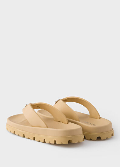 Prada Natural Rubber Women's Flip Flops - 4