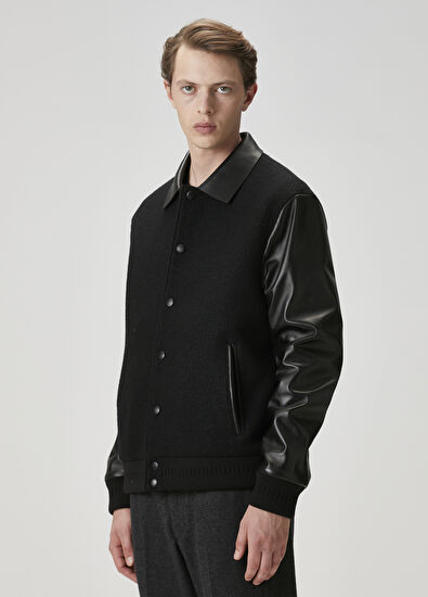 Beymen Club Siyah Garni Detaylı Deri Mont - 4