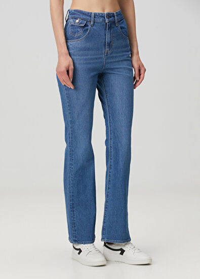 Boss Lyris Mavi Flared Jean Pantolon - 3