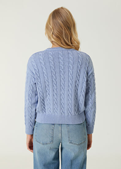 Beymen Club Mavi Saç Örgülü Kazak - 6