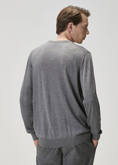 Beymen Club Grey Melange Basic Wool Sweater - 4
