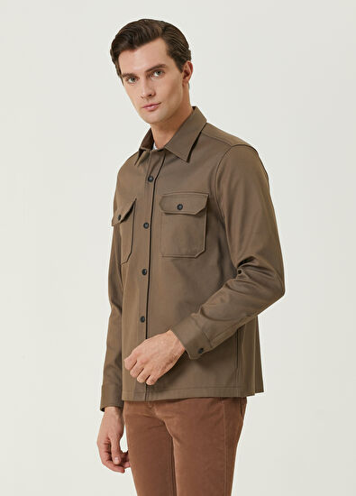 Beymen Club Deve Tüyü Diyagonal Dokulu Dış Gömlek - 4