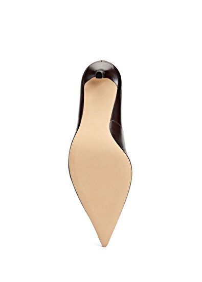 Beymen Club Koyu Kahverengi Deri Stiletto - 5